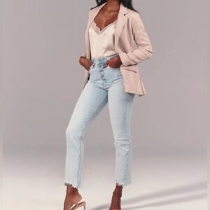 Abercrombie & Fitch Curve Love Ultra High Rise Ankle Straight Button Fly 27/4